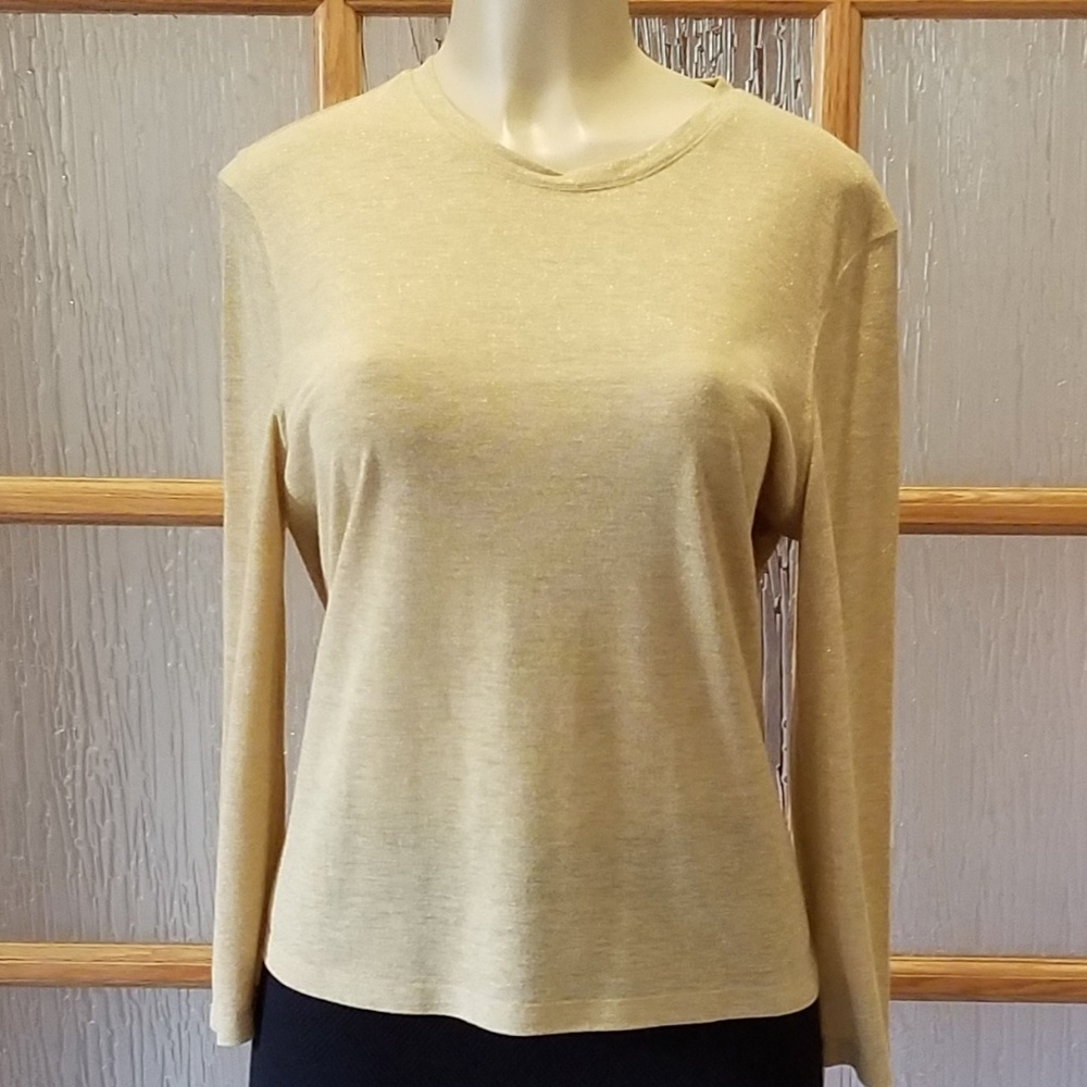 ISAAC Mizrahi Gold Knit Top
